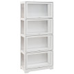 Vitrine colonne acrylique 4 niveaux LIORA blanc
