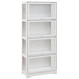 Vitrine colonne acrylique 4 niveaux LIORA blanc