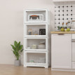 Vitrine colonne acrylique 4 niveaux LIORA blanc