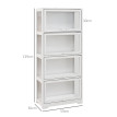 Vitrine colonne acrylique 4 niveaux LIORA blanc