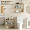 Etagère salle de bains 3 niveaux CASSIE bois de bambou