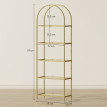 Etagère arc métal et verre ZEUS dorée
