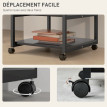 Desserte de rangement support d’imprimante NERON noir