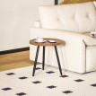 Table basse ronde SIENNA effet bois de noyer et noire