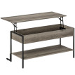 Table basse relevable ARLENE effet bois gris et noir