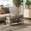 Table basse relevable ARLENE effet bois gris et noir