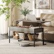 Table basse relevable ARLENE effet bois gris et noir