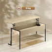 Table basse relevable SOLENE effet bois naturel et noir
