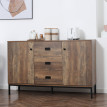 Buffet design industriel ARMANO effet bois de manguier