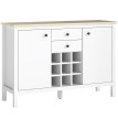 Buffet range-bouteilles DORIAN aspect chêne clair et blanc