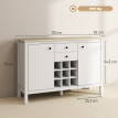 Buffet range-bouteilles DORIAN aspect chêne clair et blanc