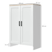 Buffet bahut 2 portes LINOA bois clair et blanc