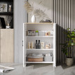 Buffet bahut 2 portes LINOA bois clair et blanc