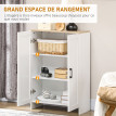 Buffet bahut 2 portes LINOA bois clair et blanc