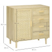 Buffet 2 portes cannage rotin NAYELA effet bois naturel