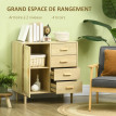 Buffet 2 portes cannage rotin NAYELA effet bois naturel