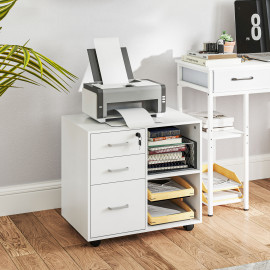 Caisson de bureau support imprimante mobile YSOLDE blanc