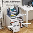 Caisson de bureau support imprimante mobile YSOLDE blanc