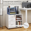 Caisson de bureau support imprimante mobile YSOLDE blanc