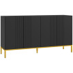 Buffet design 4 portes ORAYA noir et doré