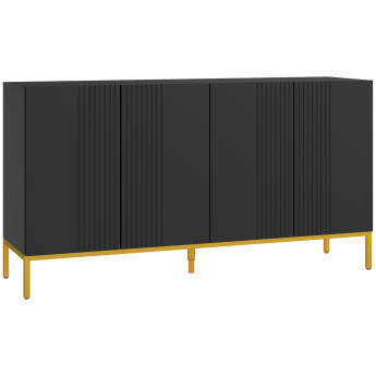Buffet design 4 portes ORAYA noir et doré
