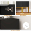 Buffet design 4 portes ORAYA noir et doré
