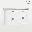Buffet 2 portes à croisillons FARMY aspect bois et blanc