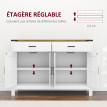 Buffet 2 portes à croisillons FARMY aspect bois et blanc
