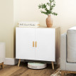 Buffet scandinave 2 portes NAORA aspect bois et blanc