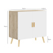 Buffet scandinave 2 portes NAORA aspect bois et blanc