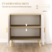 Buffet scandinave 2 portes NAORA aspect bois et blanc