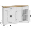 Buffet rural chic à étagères ELINEA aspect bois et blanc
