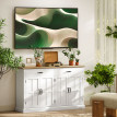 Buffet rural chic à étagères ELINEA aspect bois et blanc