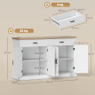 Buffet rural chic à étagères ELINEA aspect bois et blanc