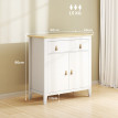 Buffet 2 portes NOVIA aspect chêne et blanc