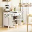 Buffet 2 portes NOVIA aspect chêne et blanc
