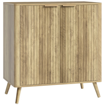 Buffet façade cannelée SOLEA aspect bois