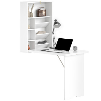 Bureau bibliothèque 2 en 1 ALVYNA blanc