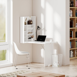 Bureau bibliothèque 2 en 1 ALVYNA blanc