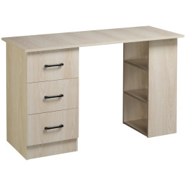 Bureau informatique 3 tiroirs LIORAN aspect bois