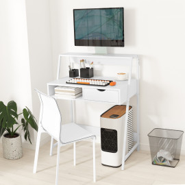 Bureau secrétaire multi-rangement MELYA blanc