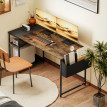 Bureau industriel multi-rangement RUSTIKA aspect bois vieilli