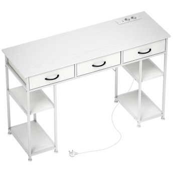 Bureau informatique 4 prises LORI blanc