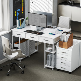 Bureau informatique 4 prises LORI blanc