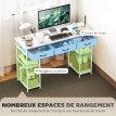 Bureau informatique 4 prises LORI blanc