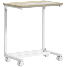 Table de lit mobile réglable LIFTWOOD aspect bois et blanc