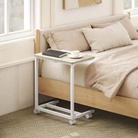 Table de lit mobile réglable LIFTWOOD aspect bois et blanc