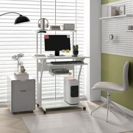 Station de travail mobile avec tablette MOBILEX blanc