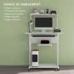Station de travail mobile avec tablette MOBILEX blanc