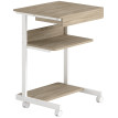 Station informatique bureau LENZO aspect chêne et blanc